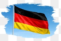 German png flag brush stroke sticker, transparent background