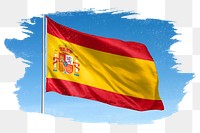 Spain png flag brush stroke sticker, transparent background