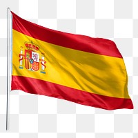 Spain png flag waving sticker, national symbol, transparent background