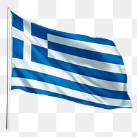 Greece png flag waving sticker, national symbol, transparent background