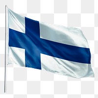 Finland png flag waving sticker, national symbol, transparent background