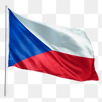 Czechia png flag waving sticker, national symbol, transparent background