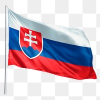 Slovakia png flag waving sticker, national symbol, transparent background