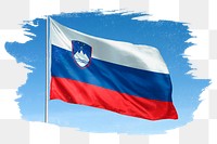 Slovenia png flag brush stroke sticker, transparent background