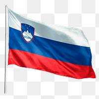 Slovenia png flag waving sticker, national symbol, transparent background