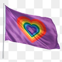 Rainbow heart png flag waving sticker, LGBTQ pride symbol, transparent background