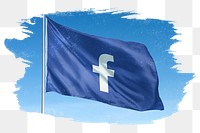 Facebook icon png flag, brush stroke, social media. 25 MAY 2022 - BANGKOK, THAILAND