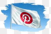 Pinterest icon png flag, brush stroke, social media. 25 MAY 2022 - BANGKOK, THAILAND