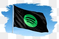 Spotify icon png flag, brush stroke, social media. 25 MAY 2022 - BANGKOK, THAILAND