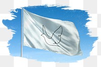 Dove png flag brush stroke sticker, transparent background