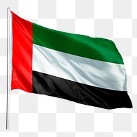 United Arab Emirates, UAE png flag waving sticker, national symbol, transparent background
