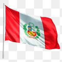 Peru png flag waving sticker, national symbol, transparent background