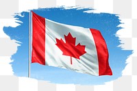 Canada png flag brush stroke sticker, transparent background