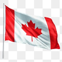 Canada png flag waving sticker, national symbol, transparent background