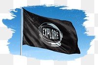 Explore astronaut png flag sticker, transparent background