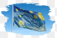 The starry night png flag, transparent background, remixed by rawpixel.