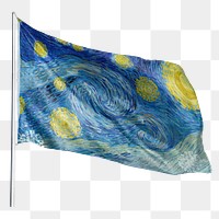 The starry night png flag, transparent background, remixed by rawpixel.