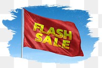 Waving png flash sale flag graphic, brush stroke, transparent backgorund