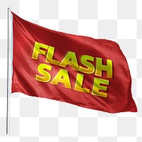 Waving png flash sale flag sticker, transparent background