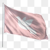 Dove png flag waving sticker, peace symbol, transparent background