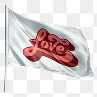 Love png flag sticker, transparent background