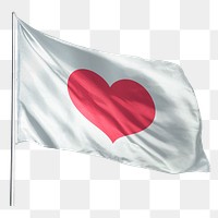 Heart png flag sticker, transparent background