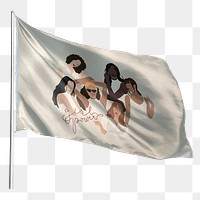 Girl power png flag sticker, transparent background