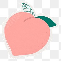 Cute peach png collage element sticker, transparent background