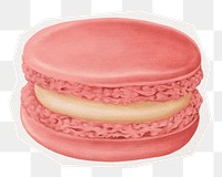 Macaron dessert png digital sticker, collage element in transparent background