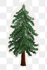 Christmas tree png digital sticker in transparent background