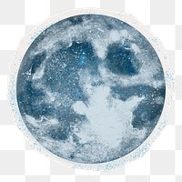 Moon clipart png digital sticker, collage element in transparent background