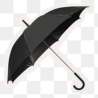 Black umbrella png digital sticker, collage element in transparent background