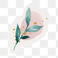 Aesthetic leaves png collage element sticker, transparent background