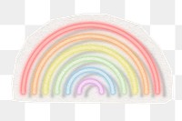 Neon rainbow png digital sticker, collage element in transparent background