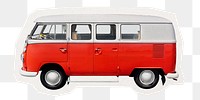 PNG retro camper van collage element sticker, transparent background