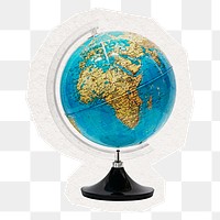 Atlas globe png collage element sticker, transparent background