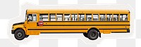 School bus png collage element sticker, transparent background