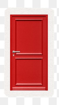 Red door png digital sticker, collage element in transparent background