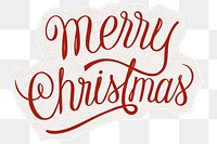 PNG Merry Christmas word digital sticker, collage element in transparent background