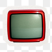 Retro television png digital sticker, collage element in transparent background