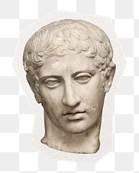 PNG Roman sculpture sticker, transparent background