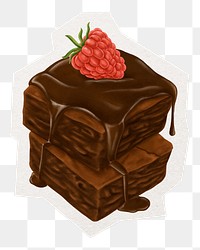 Brownie dessert png digital sticker, collage element in transparent background