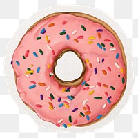 Donut png digital sticker, collage element in transparent background