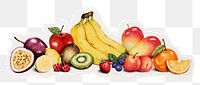 Mixed fruits png sticker, transparent background