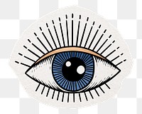 Evil eye png digital sticker, collage element in transparent background