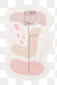 Rose png, line art sticker, transparent background