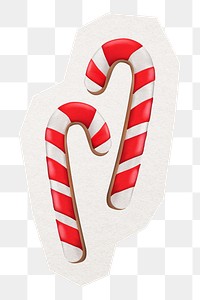 Candy cane png digital sticker, collage element in transparent background