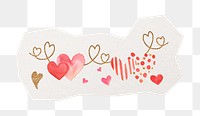 Heart decoration png, love sticker, collage element in transparent background