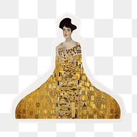 PNG Klimt sticker, Portrait of Adele Bloch Bauer in transparent background, remix by rawpixel