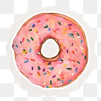 Donut dessert png digital sticker, collage element in transparent background